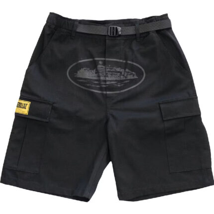 Corteiz OG Cargo Shorts in Triple Black